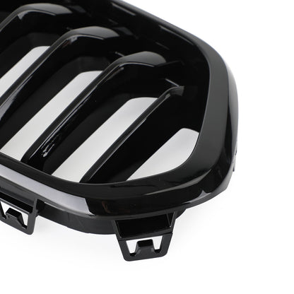 2018-2021 BMW X2 F39 Gloss Black Front Bumper Kidney Grille — Pair (51712455246 / 51712455247)