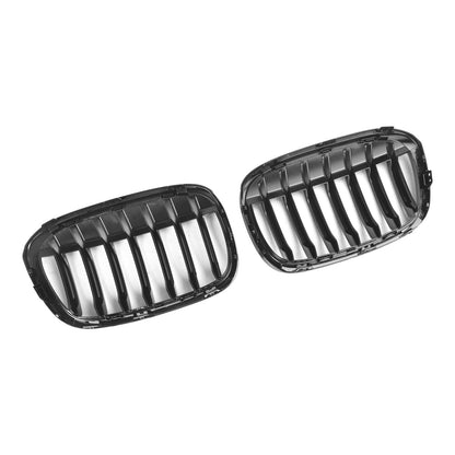 2016-2018 BMW X1 F48 F49 Gloss Black Front Kidney Grille — Pair