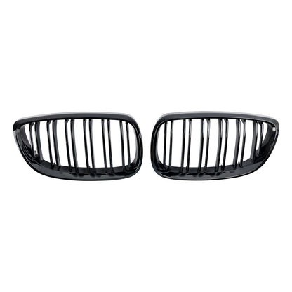2008-2013 BMW M3 E92 E93 Gloss Black Front Kidney Grille — Pair (51137157277 / 51137157278)