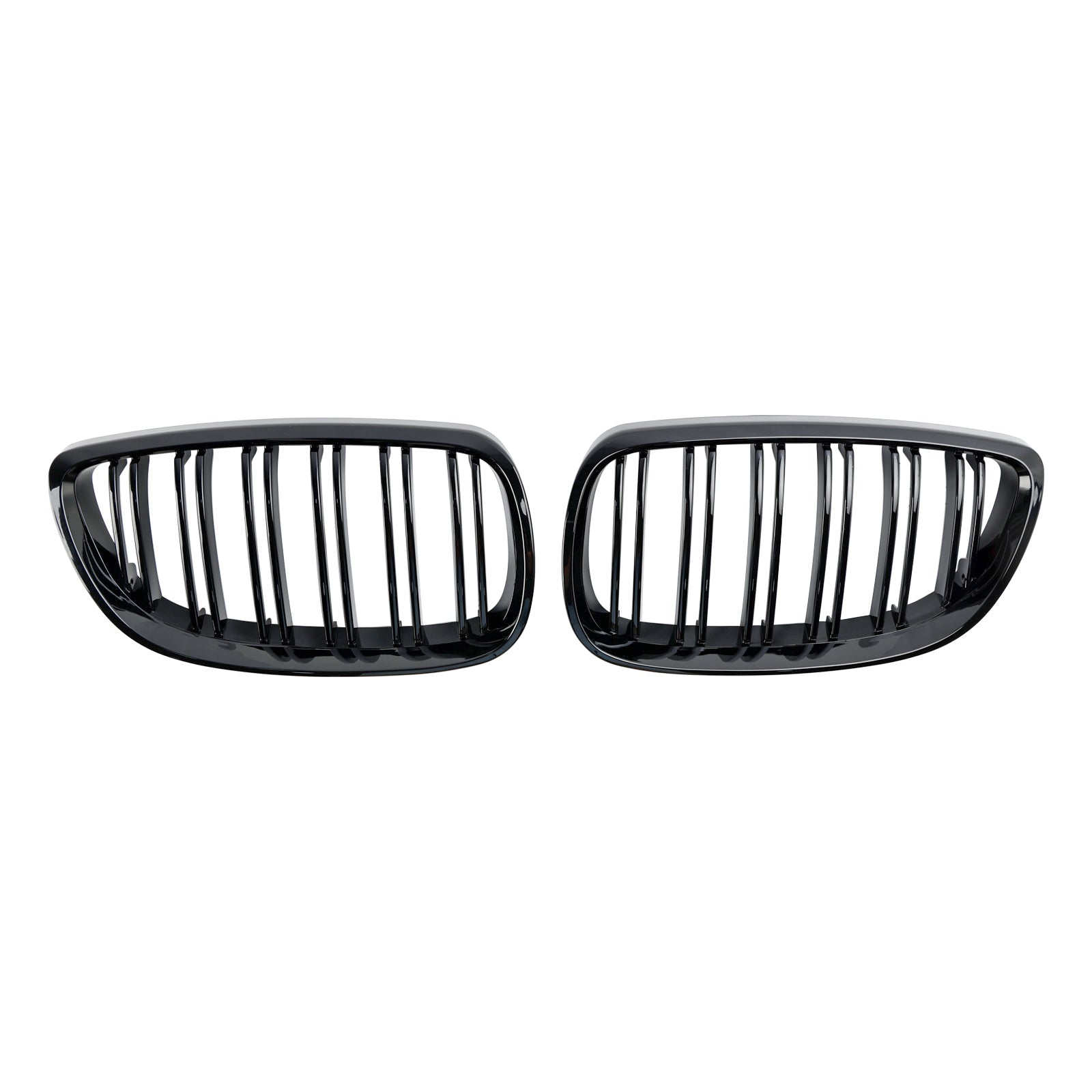 2006-2010 BMW E92 2-Door Pre-Facelift Gloss Black Front Kidney Grille — Pair (51137157277 / 51137157278)