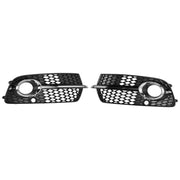 2013-2017 Audi Q5 S-Line SQ5 Black Chrome Front Bumper Fog Light Grille — Pair (8R0807682N / 8R0807681S)