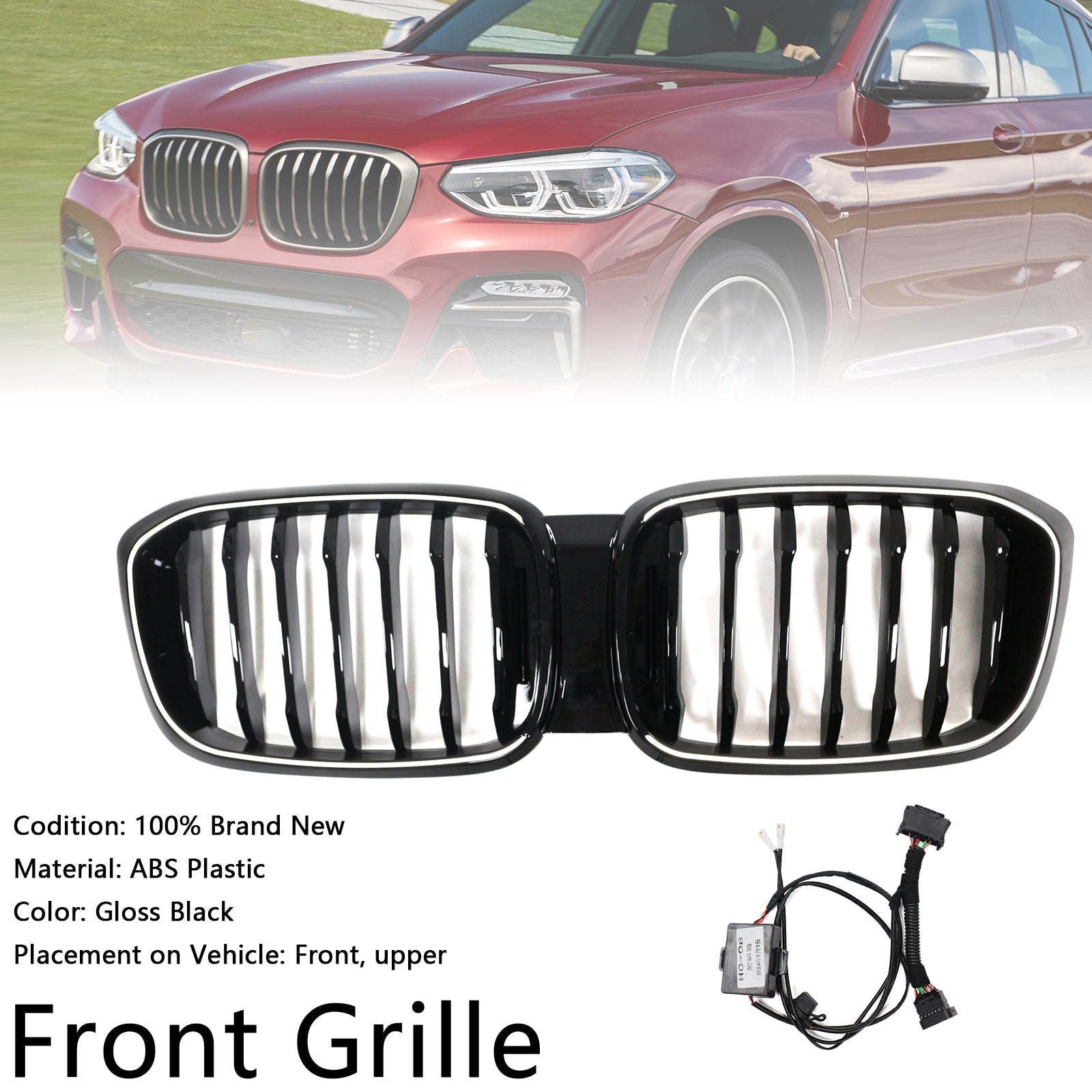 2018-2021 BMW X4 G02 X3 G01 G08 Gloss Black Front Kidney Mesh Grille (51138469959)