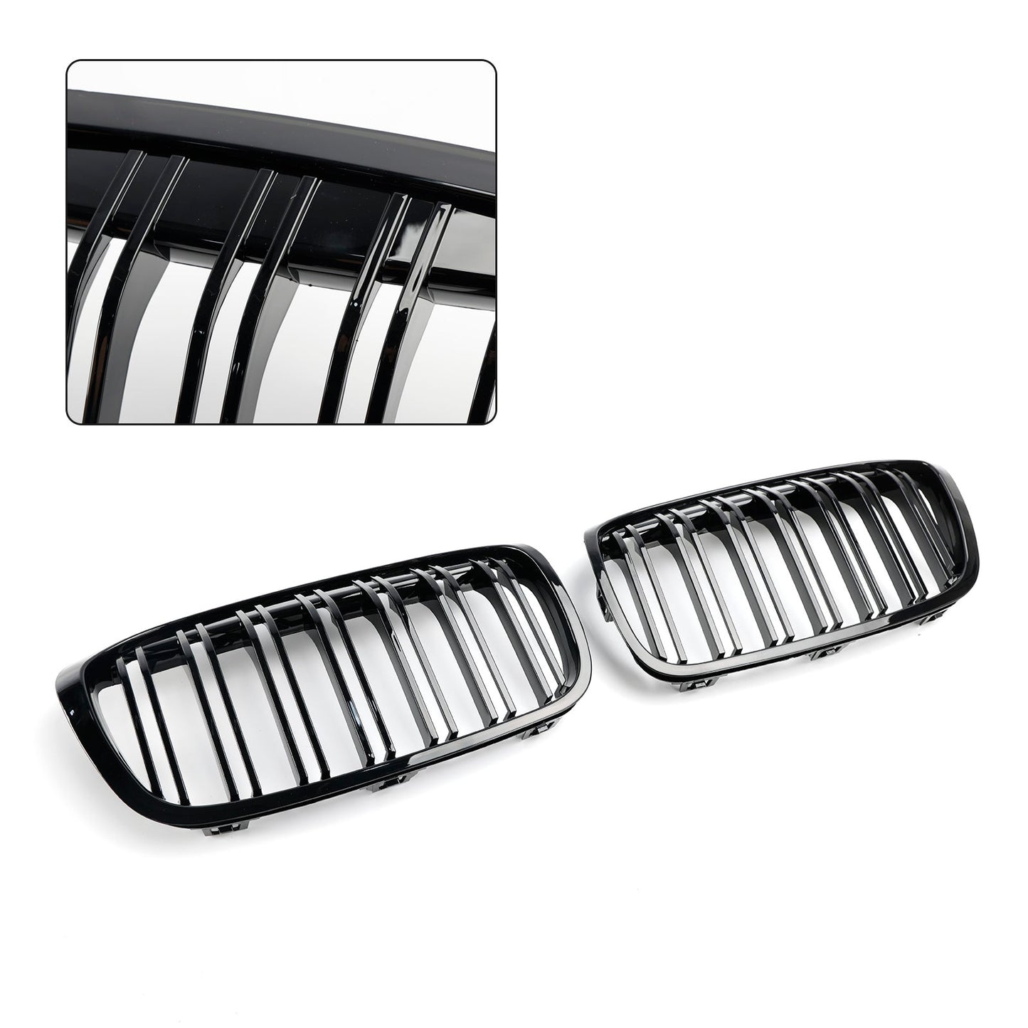 2018-2021 BMW 2 Series F45 F46 Gloss Black Front Kidney Grille — Pair