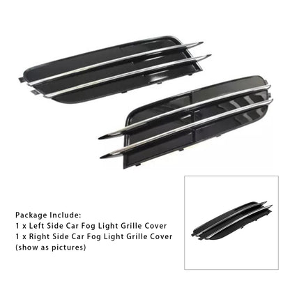 2012-2014 Audi A6 C7 Front Side Lower Bumper Fog Light Grille — Pair (4G0807681 / 4G0807682)