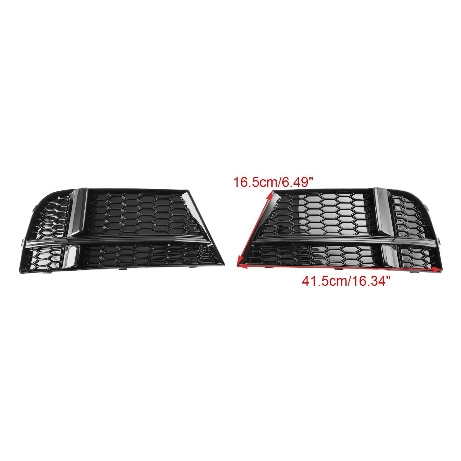 2016-2020 Audi A3 8V S-Line Front Fog Light Cover Bezel Grill — Pair (8V3807682 / 8V3807681)