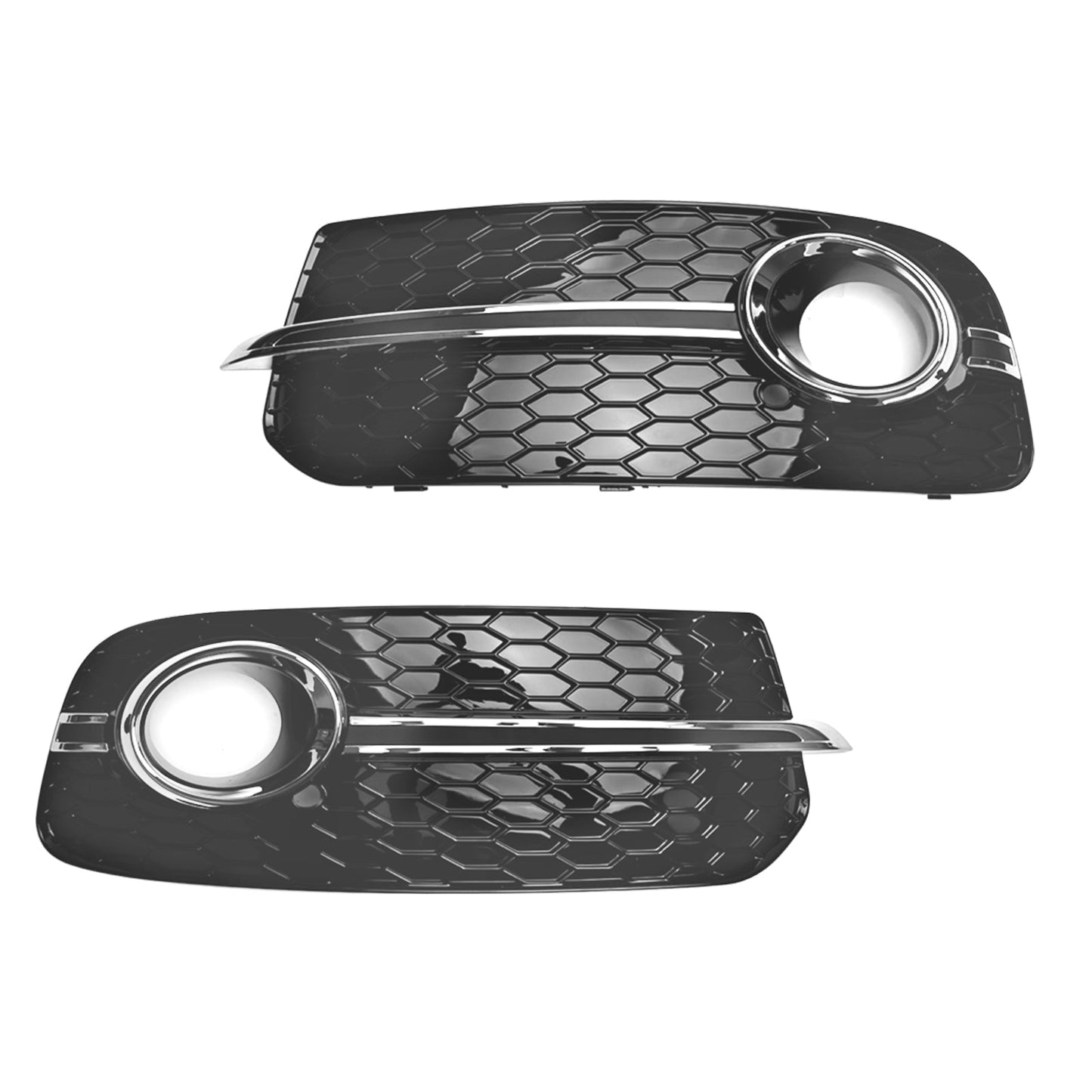 2013-2017 Audi Q5 Standard Version Front Bumper Fog Light Grille Grill — Pair (8R0807681M / 8R0807682J)