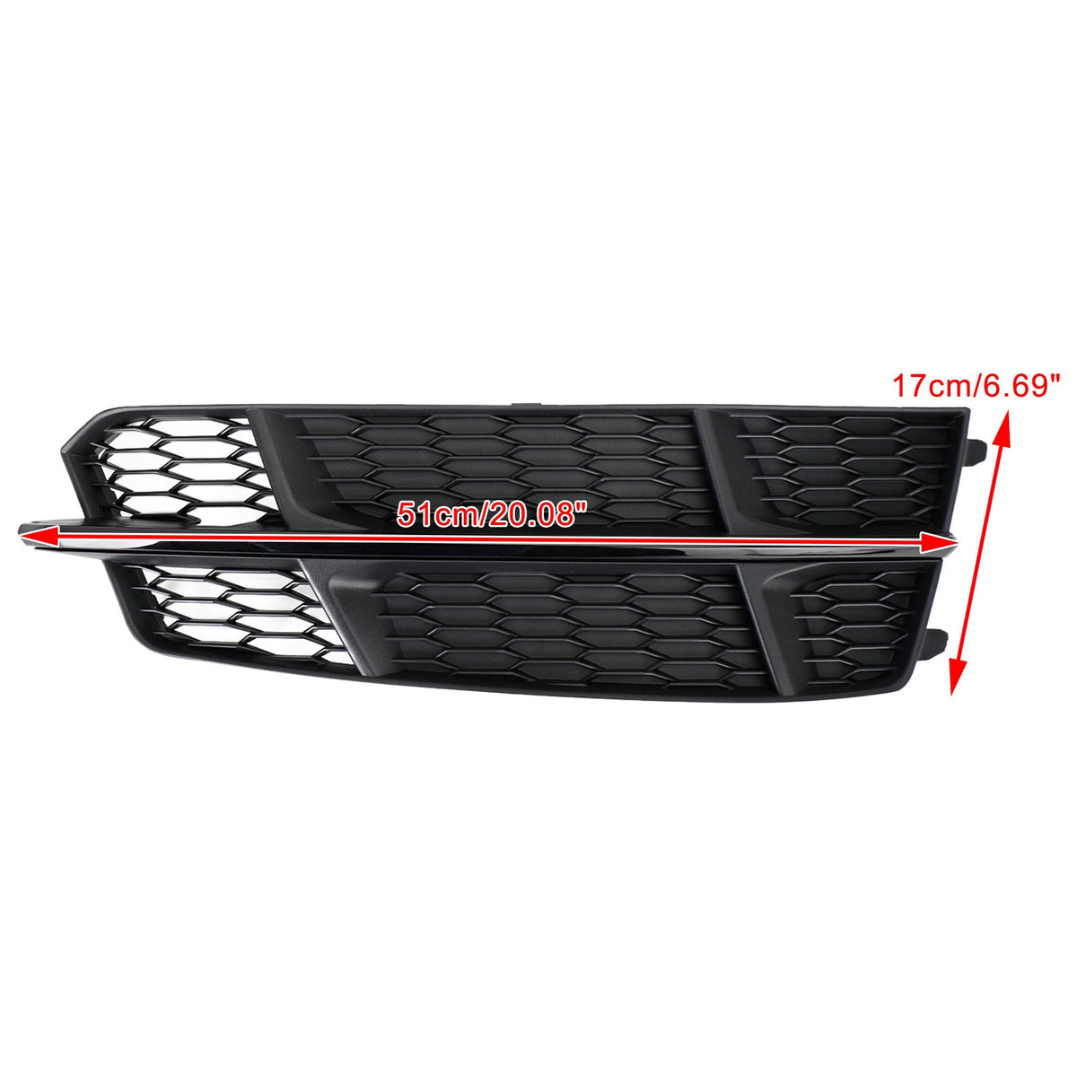 2016-2018 Audi A6 C7 S-Line Front Bumper Lower Grille Matte Black — Pair (4G0807681AN / 4G0807682AN)