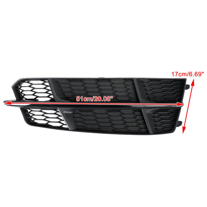 2016-2018 Audi A6 C7 S-Line Front Bumper Lower Grille Matte Black — Pair (4G0807681AN / 4G0807682AN)