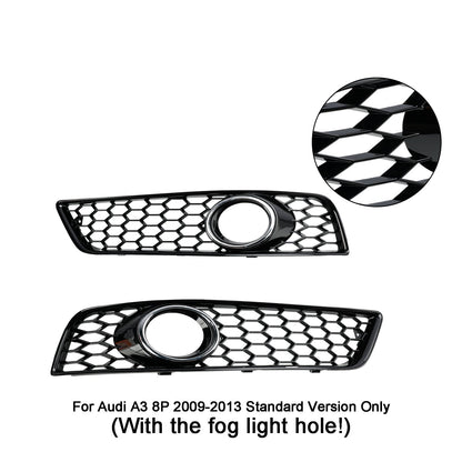 2009-2013 Audi A3 8P Standard Version Honeycomb Front Bumper Fog Light Grille Cover