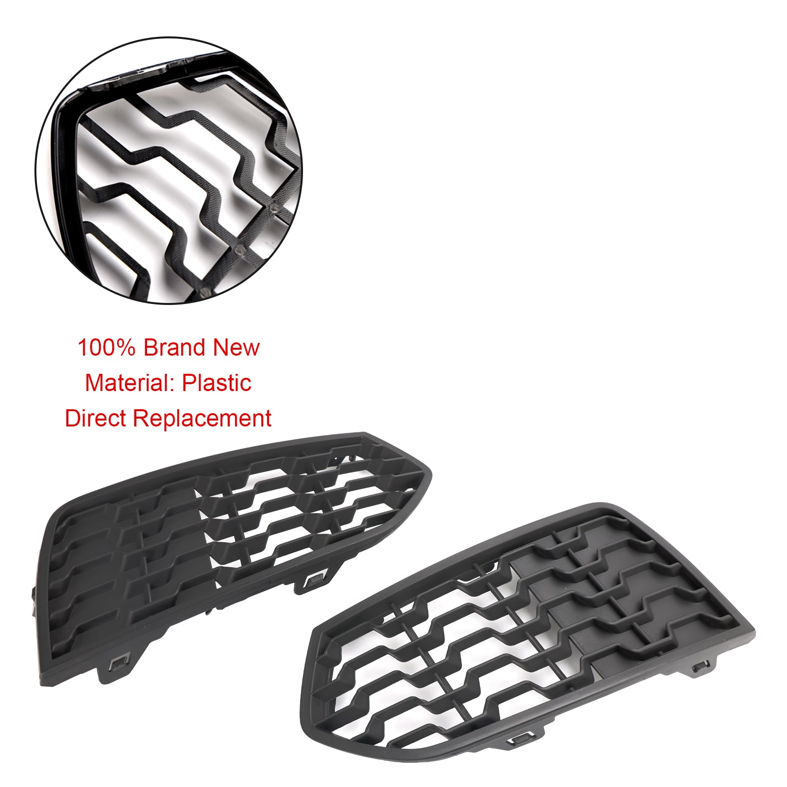 2012-2017 BMW 2 Series F22 M Sport Front Bumper Fog Light Grille — Pair (51118056797 / 51118056798)