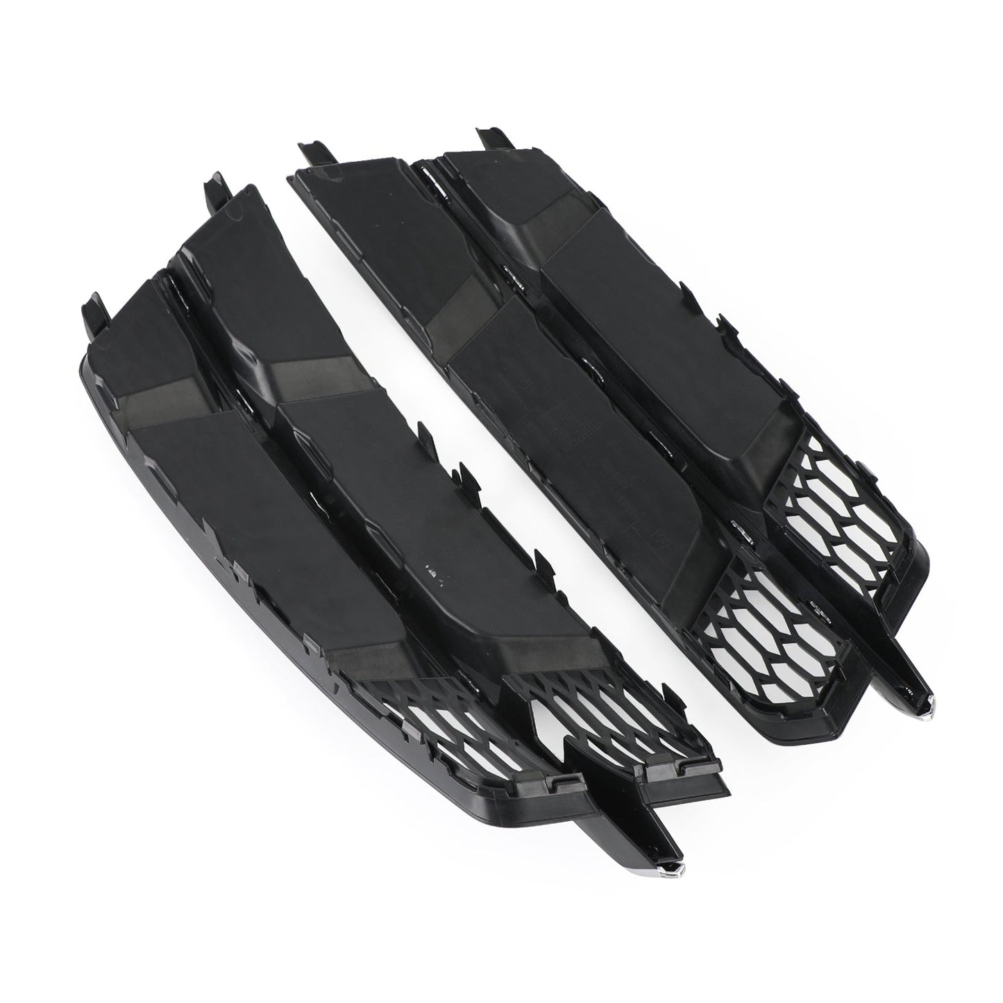 2016-2018 Audi A6 C7 S-Line Front Bumper Lower Grille — Black Chrome Pair