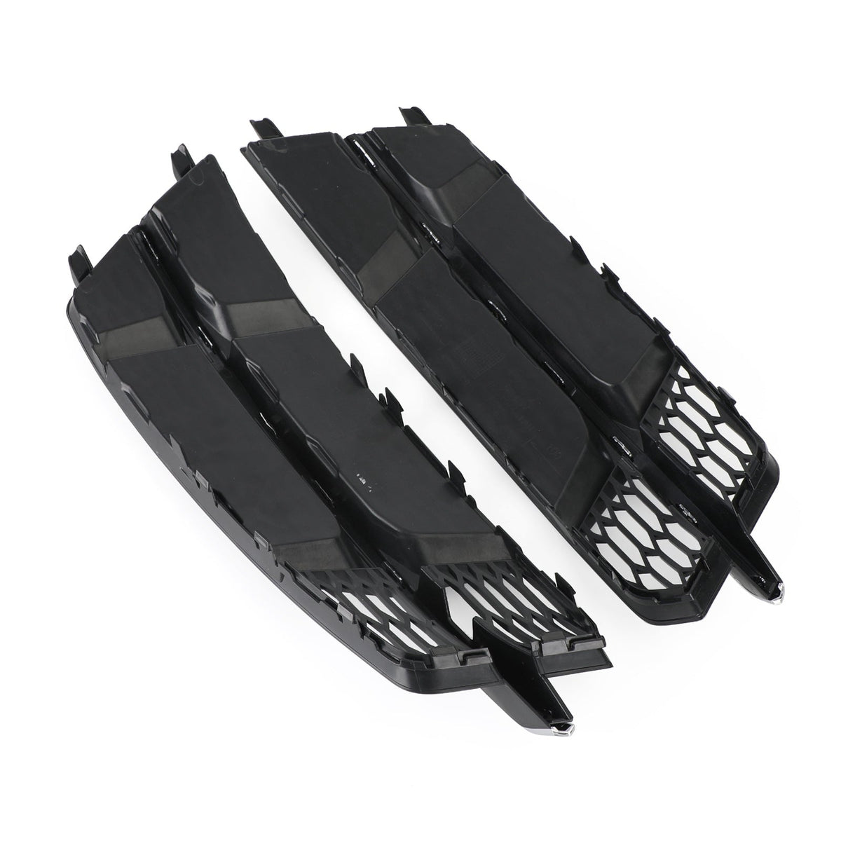 2016-2018 Audi A6 C7 S-Line Front Bumper Lower Grille — Black Chrome Pair