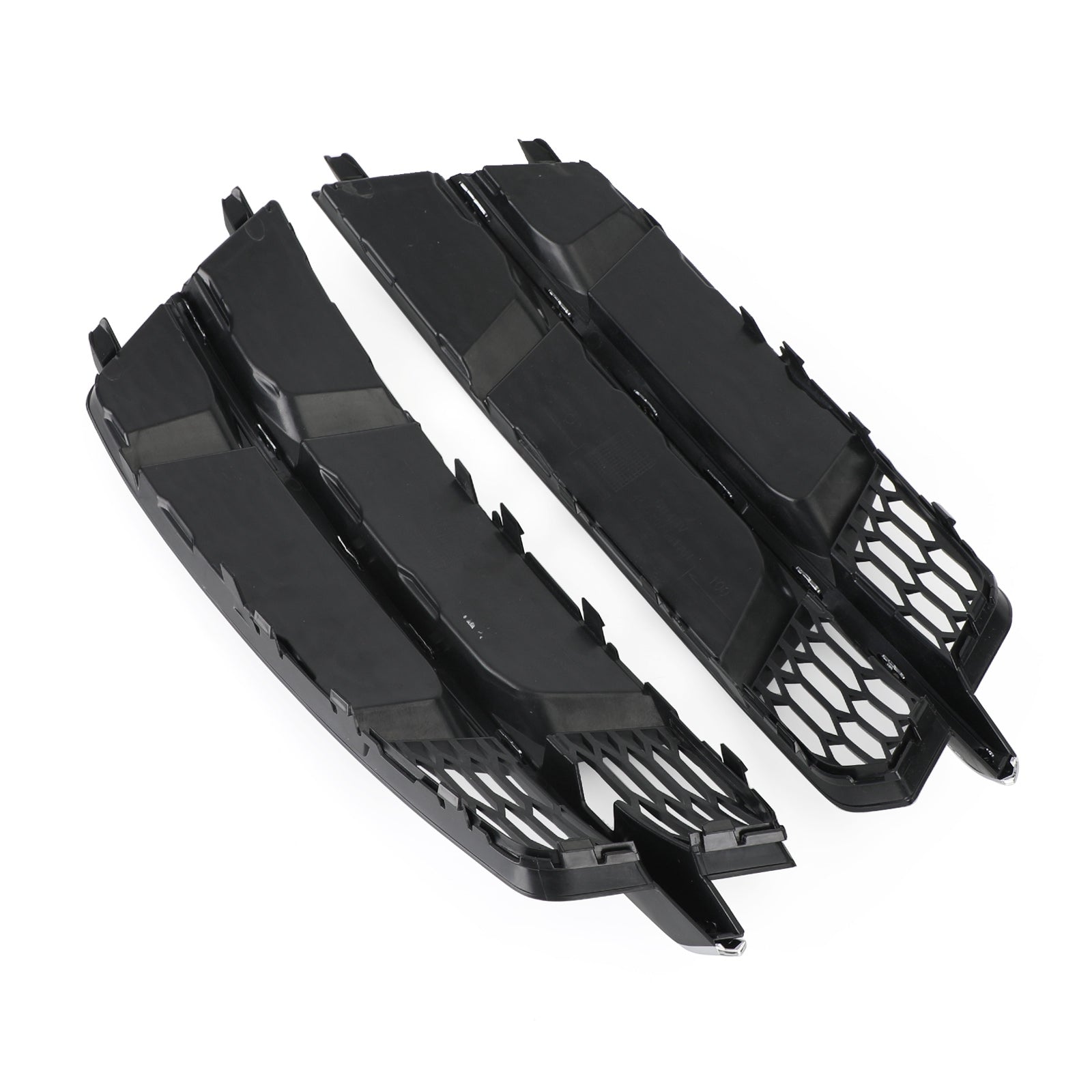 2016-2018 Audi A6 C7 S-Line Front Bumper Lower Grille — Black Chrome Pair