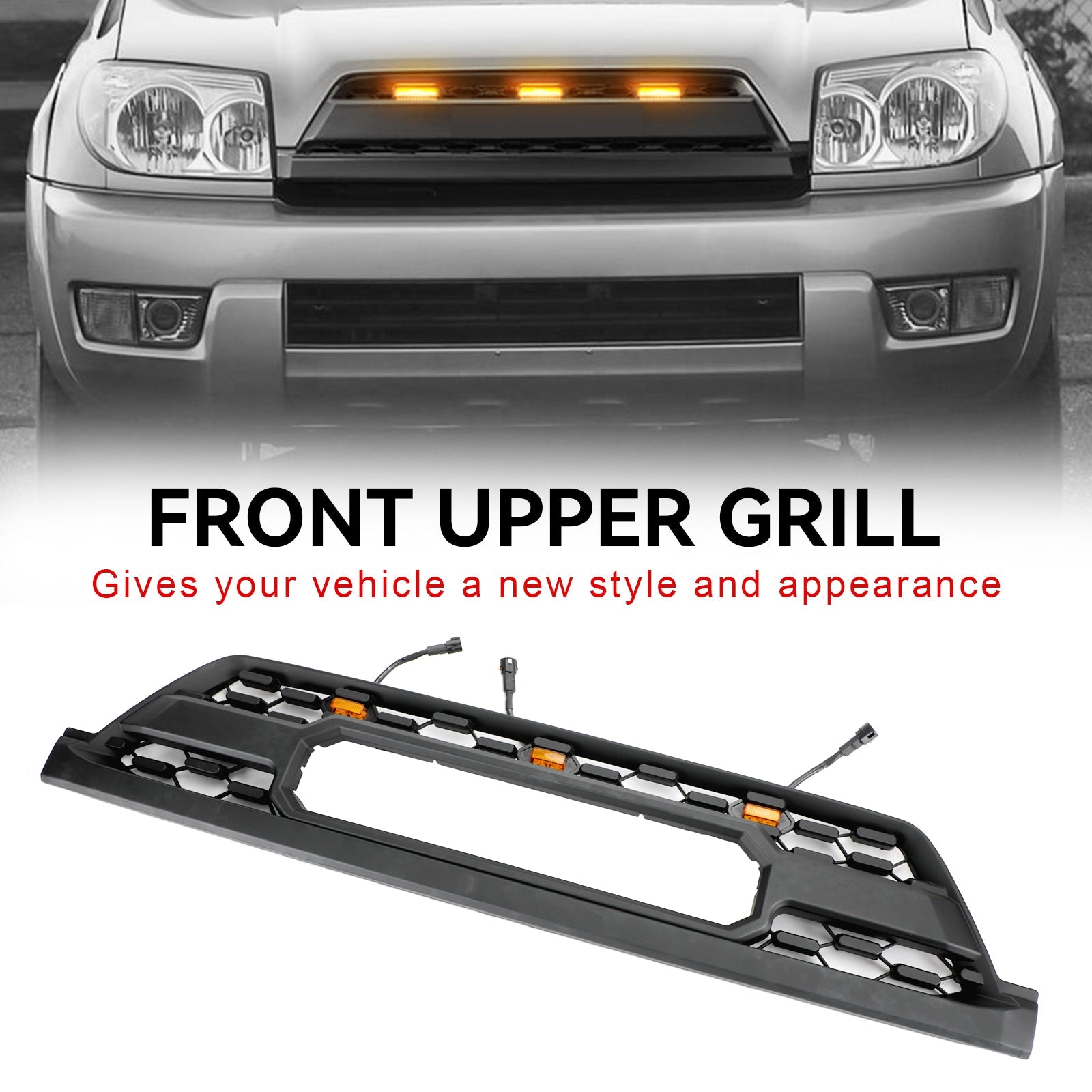 2002-2005 Toyota 4Runner All Models TRD PRO Style W/Led Light Front Bumper Grill
