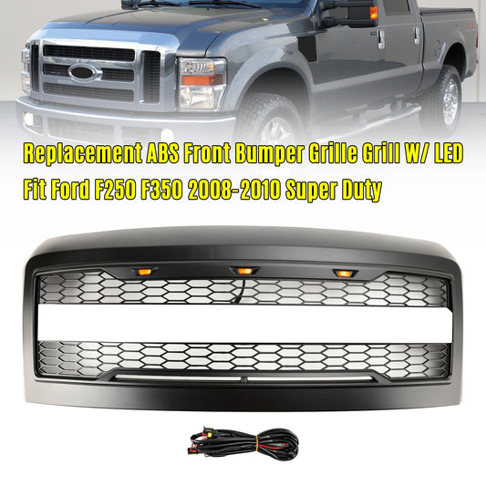 Ford F250 F350 2008-2010 Super Duty Front Bumper Grille Grill w/Lights