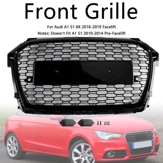 2016-2019 Audi A1 S1 8X Facelift RS Style Black Honeycomb Front Bumper Grille