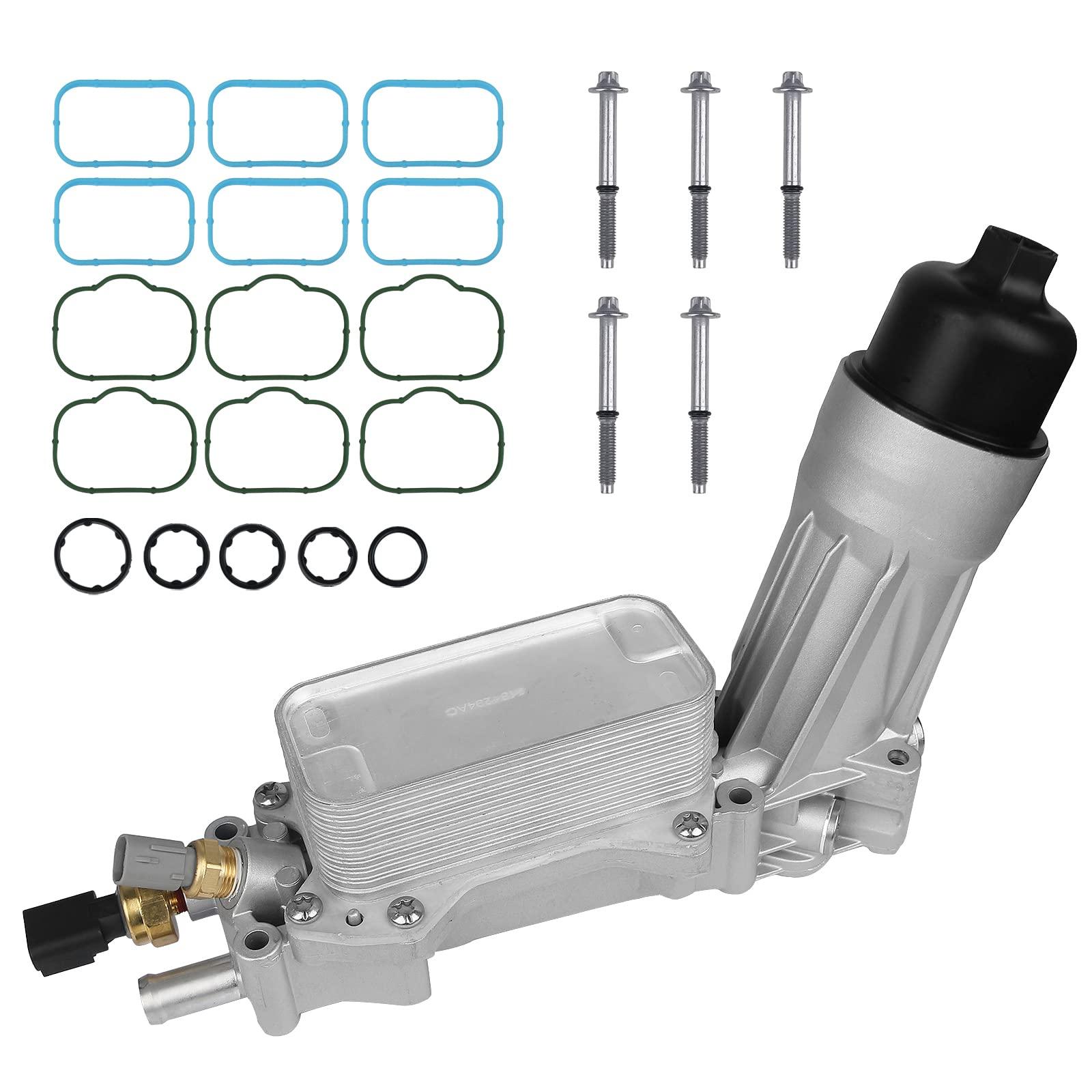 Engine Oil Cooler with Oil Filter Housing Adapter Assembly for 2011-2016 Chrysler, Dodge, Jeep