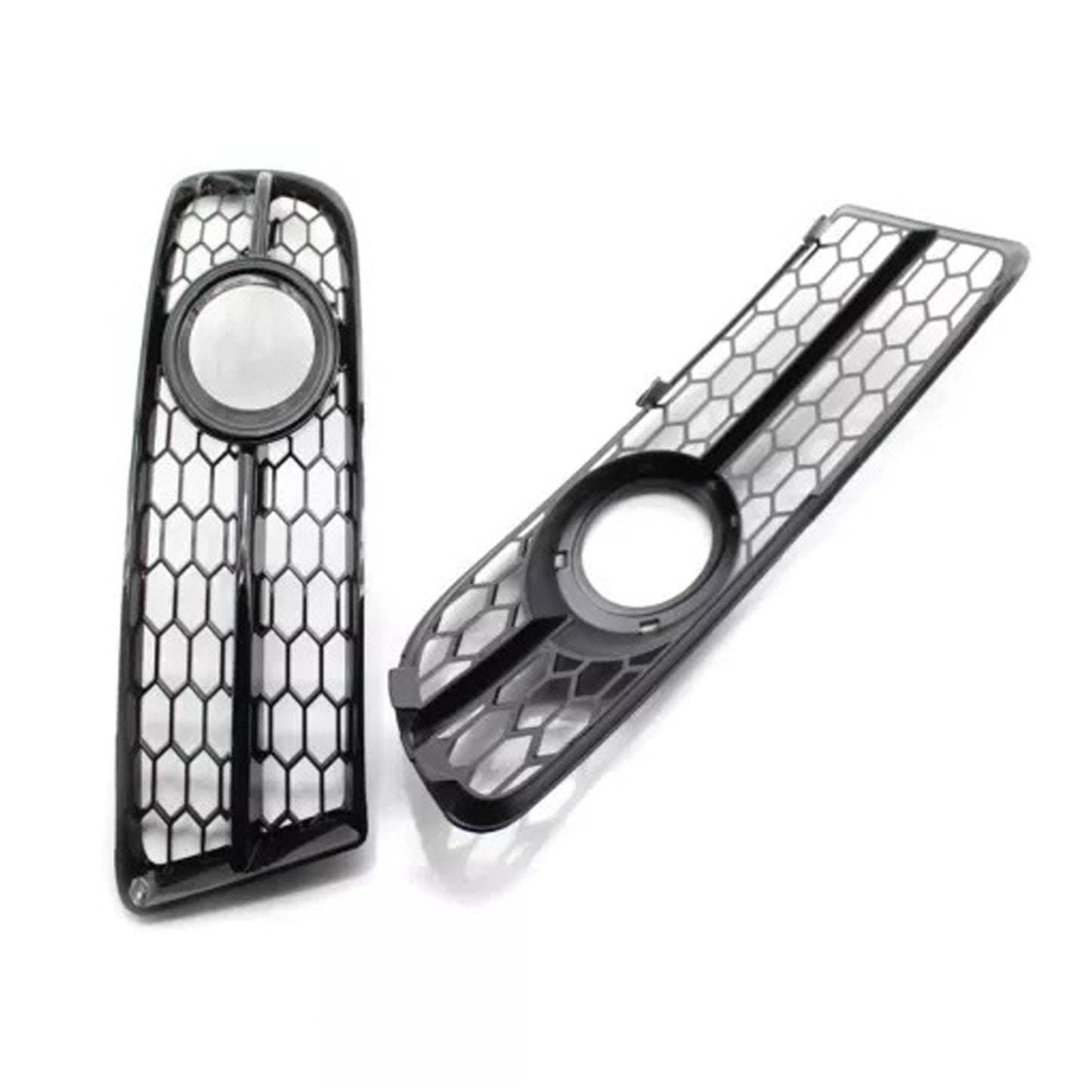 2005-2008 Audi A4 B7 S-Line S4 Front Bumper Honeycomb Fog Light Grille — Pair (8E0807681F / 8E0807682F)
