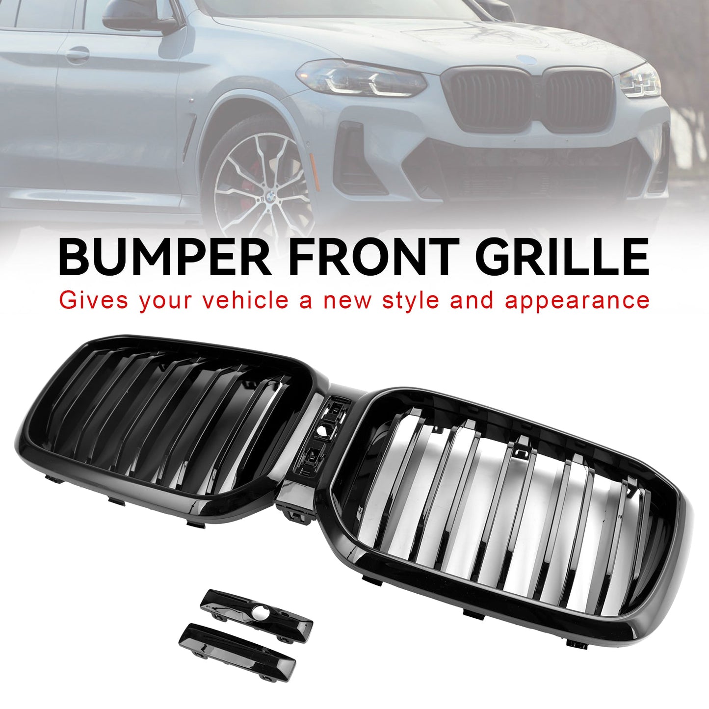 2022-2023 BMW X3 G01 X4 G02 Gloss Black Front Kidney Grille
