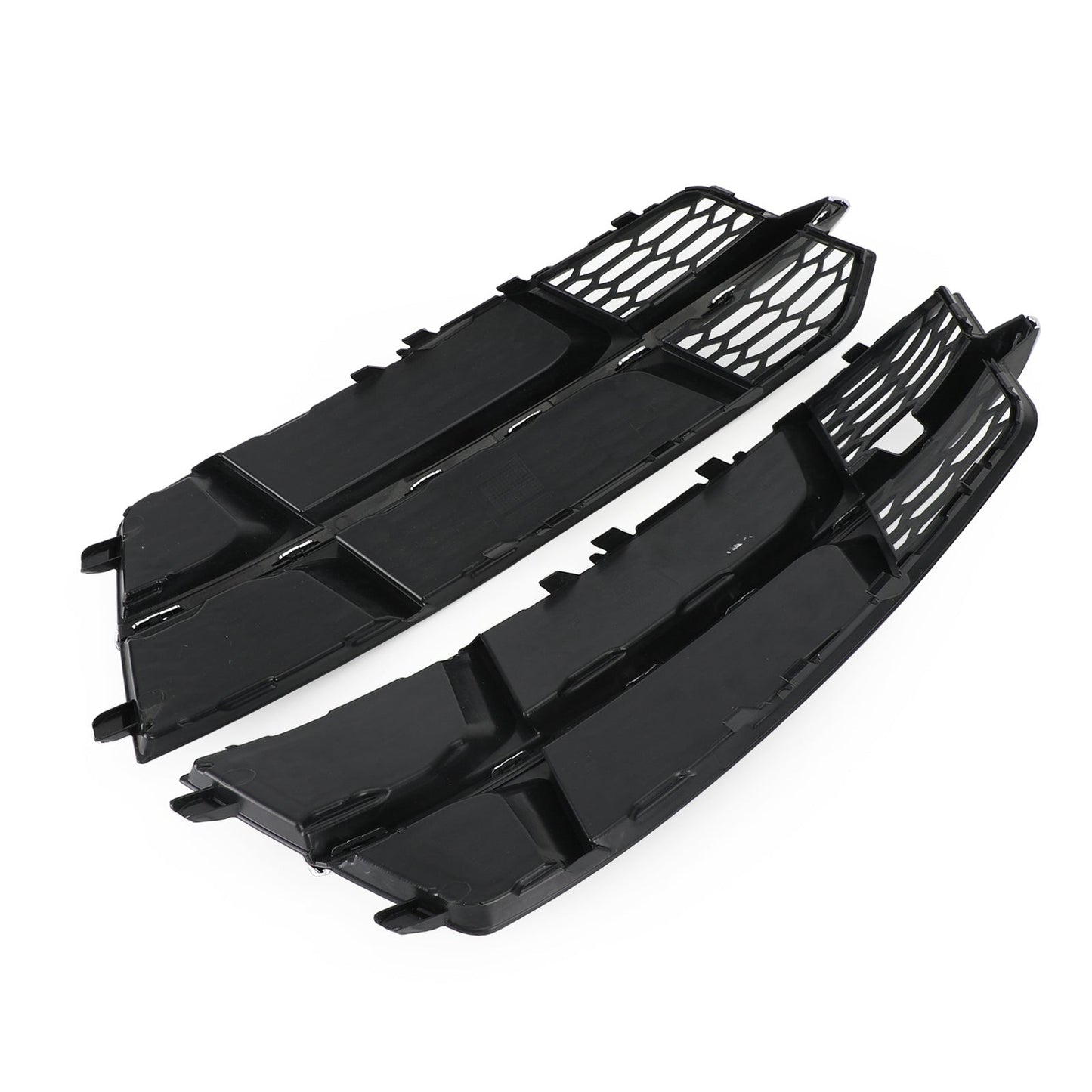 2016-2018 Audi A6 C7 S-Line Front Bumper Lower Grille — Black Chrome Pair