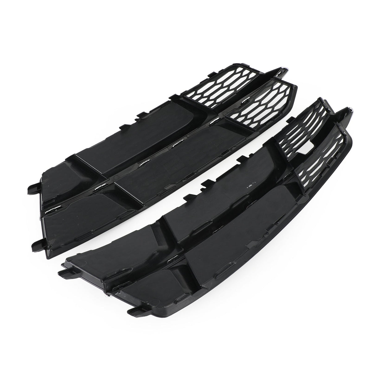 2016-2018 Audi A6 C7 S-Line Front Bumper Lower Grille — Black Chrome Pair