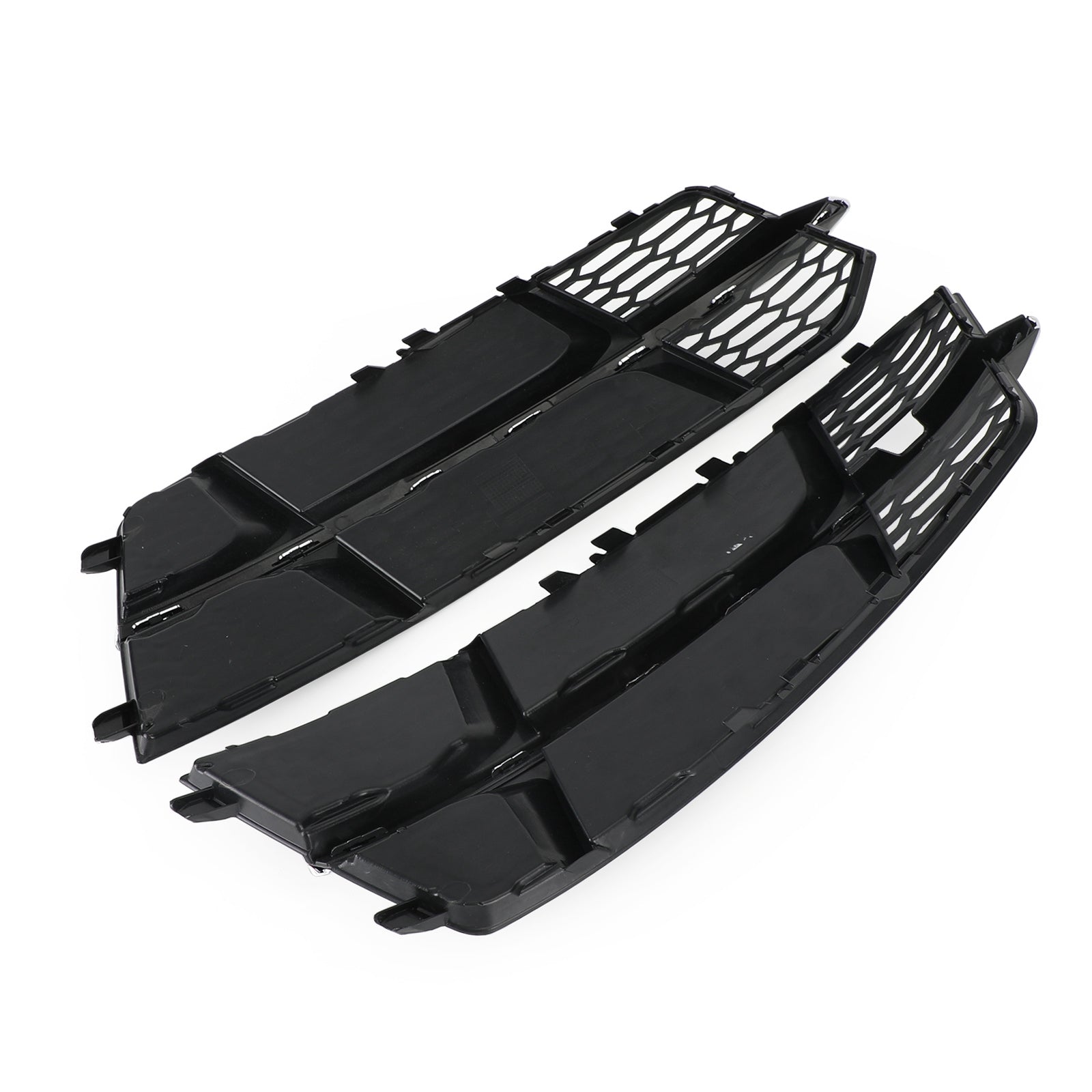 2016-2018 Audi A6 C7 S-Line Front Bumper Lower Grille — Black Chrome Pair
