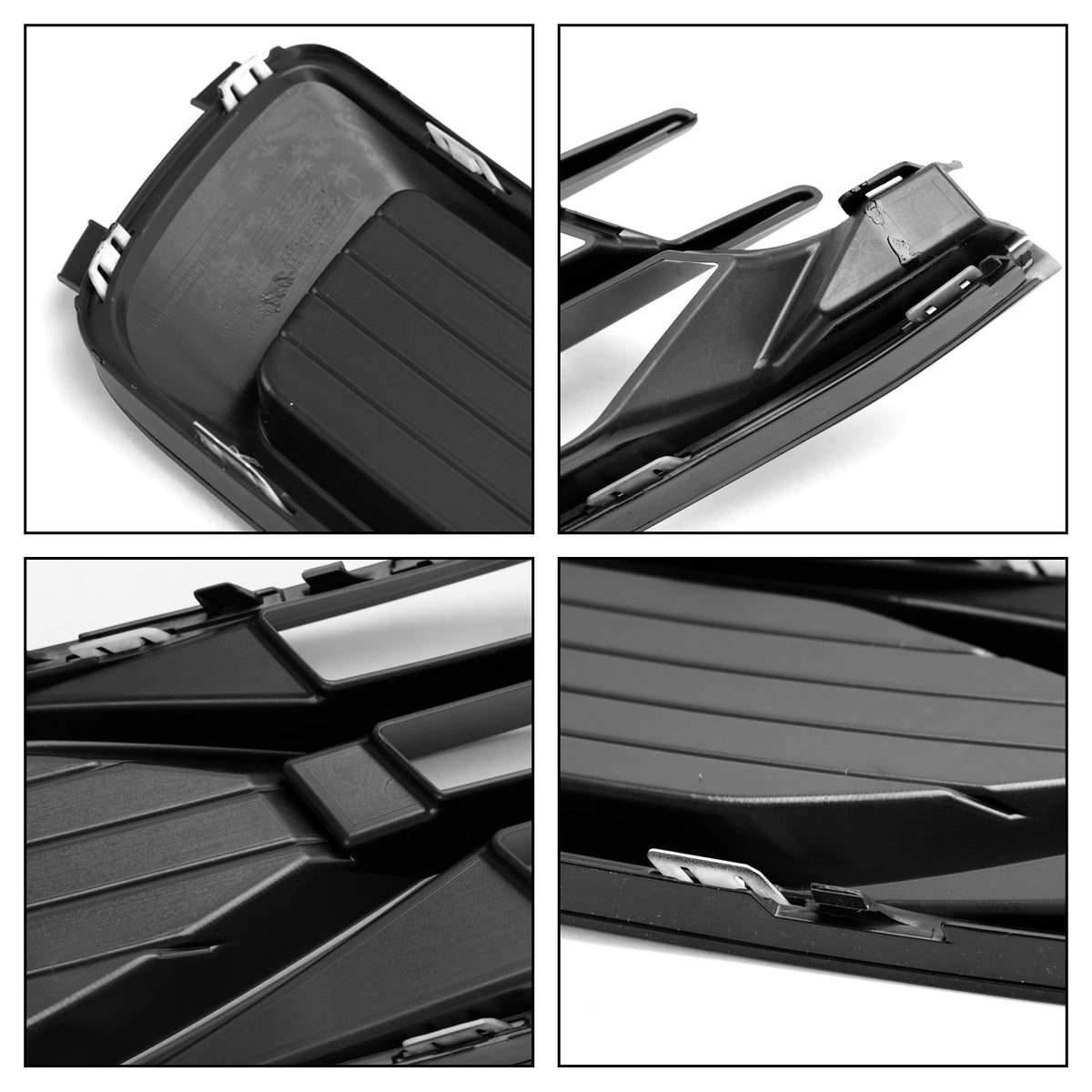 2014-2018 Audi A6 C7 Black Front Bumper Fog Light Cover Grille — Pair (4G0807647T94 / 4G0807648T94)