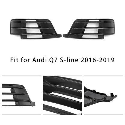 2016-2019 Audi Q7 S-Line Front Side Lower Bumper Fog Light Grille — Pair (4M0807681D / 4M0807682D)