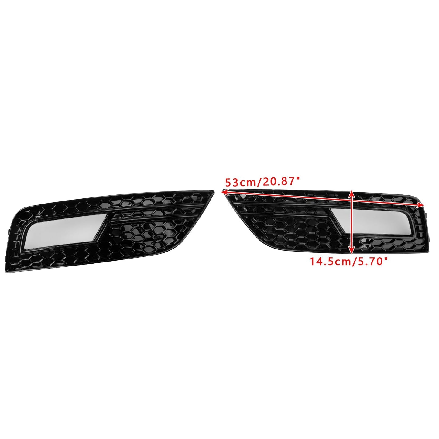 2013-2015 Audi A4 B8.5 Black Fog Light Cover Grille — Pair (8K0807681K / 8K0807682K)