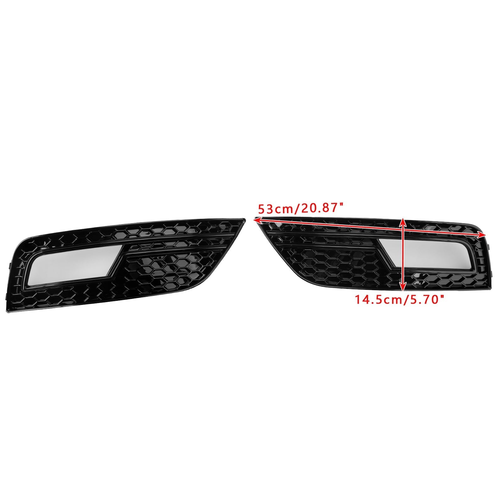 2013-2015 Audi A4 B8.5 Black Fog Light Cover Grille — Pair (8K0807681K / 8K0807682K)