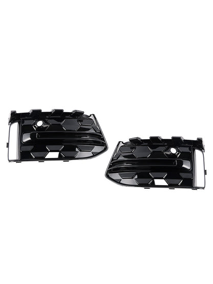 2023+ Audi A6L C8PA Black Front Bumper Fog Light Grille Trim — Pair