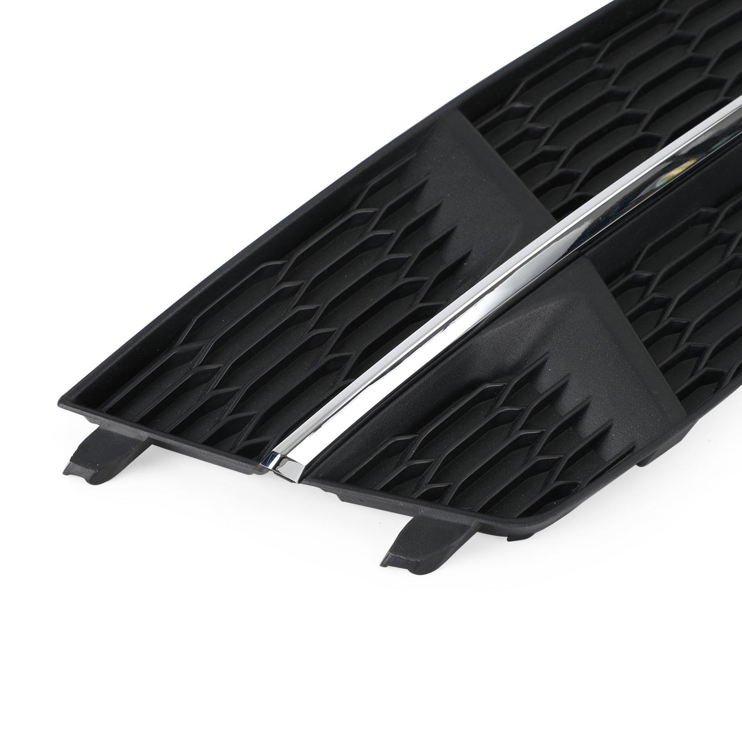 2016-2018 Audi A6 C7 S-Line Front Bumper Lower Grille — Black Chrome Pair
