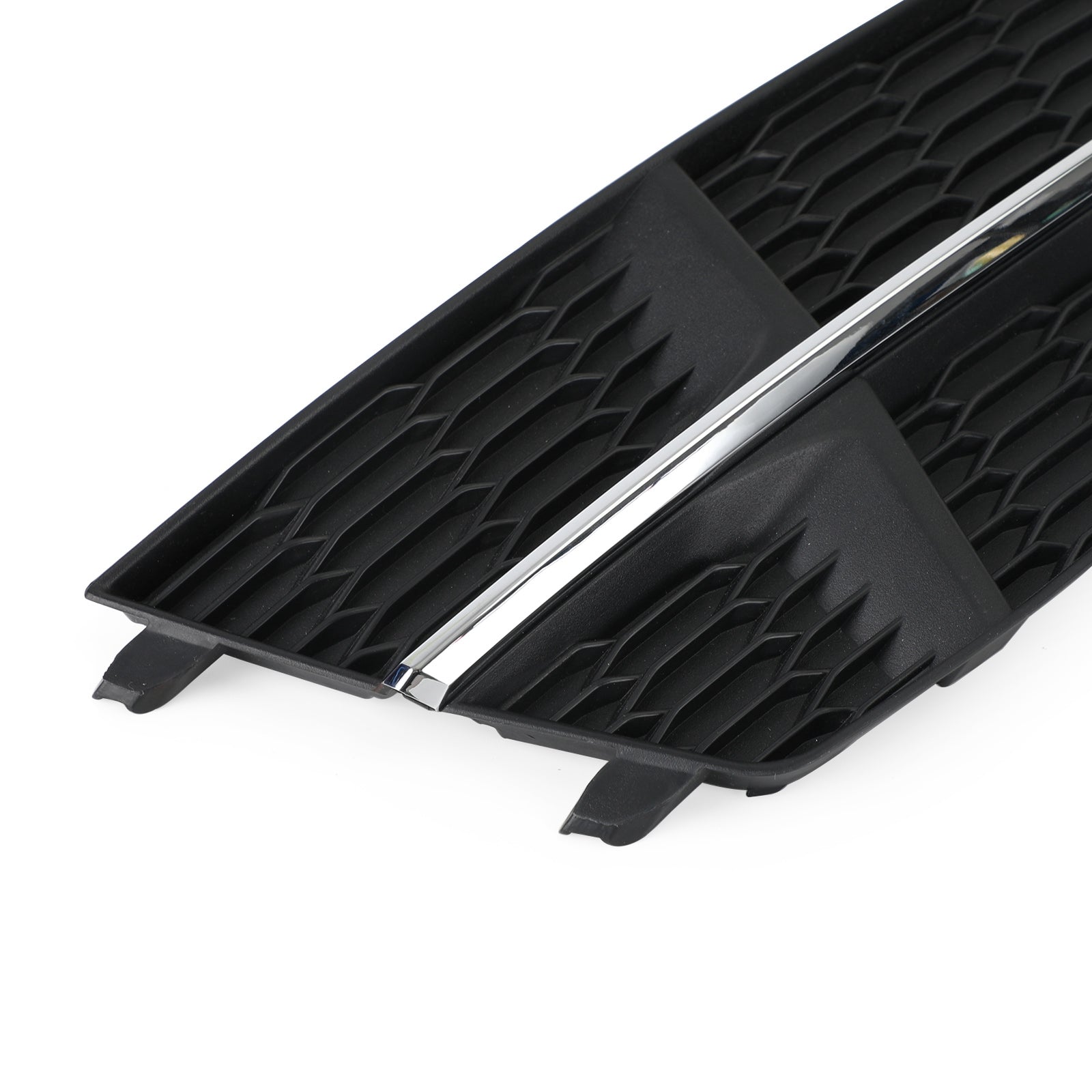 2016-2018 Audi A6 C7 S-Line Front Bumper Lower Grille — Black Chrome Pair