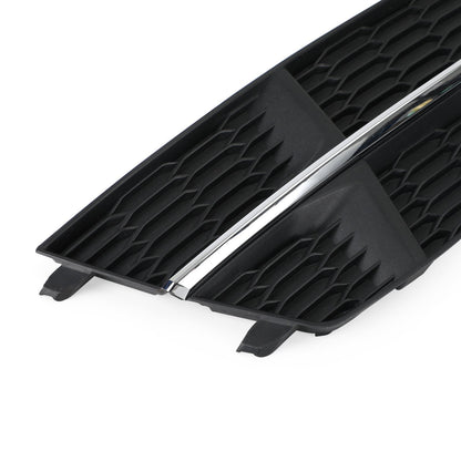2016-2018 Audi A6 C7 S-Line Front Bumper Lower Grille — Black Chrome Pair