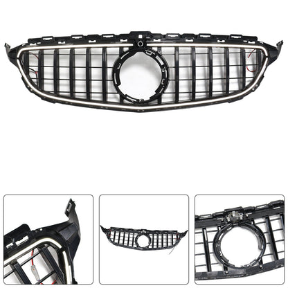2015-2021 Mercedes-Benz C-Class W205 C200 C250 C300 C350 Black Front Bumper Grille with LED