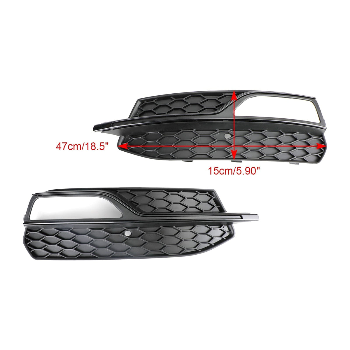 2013-2016 Audi A3 S-Line Lower Bumper Fog Light Cover Grill — Pair (8V3807681G / 8V3807682G)
