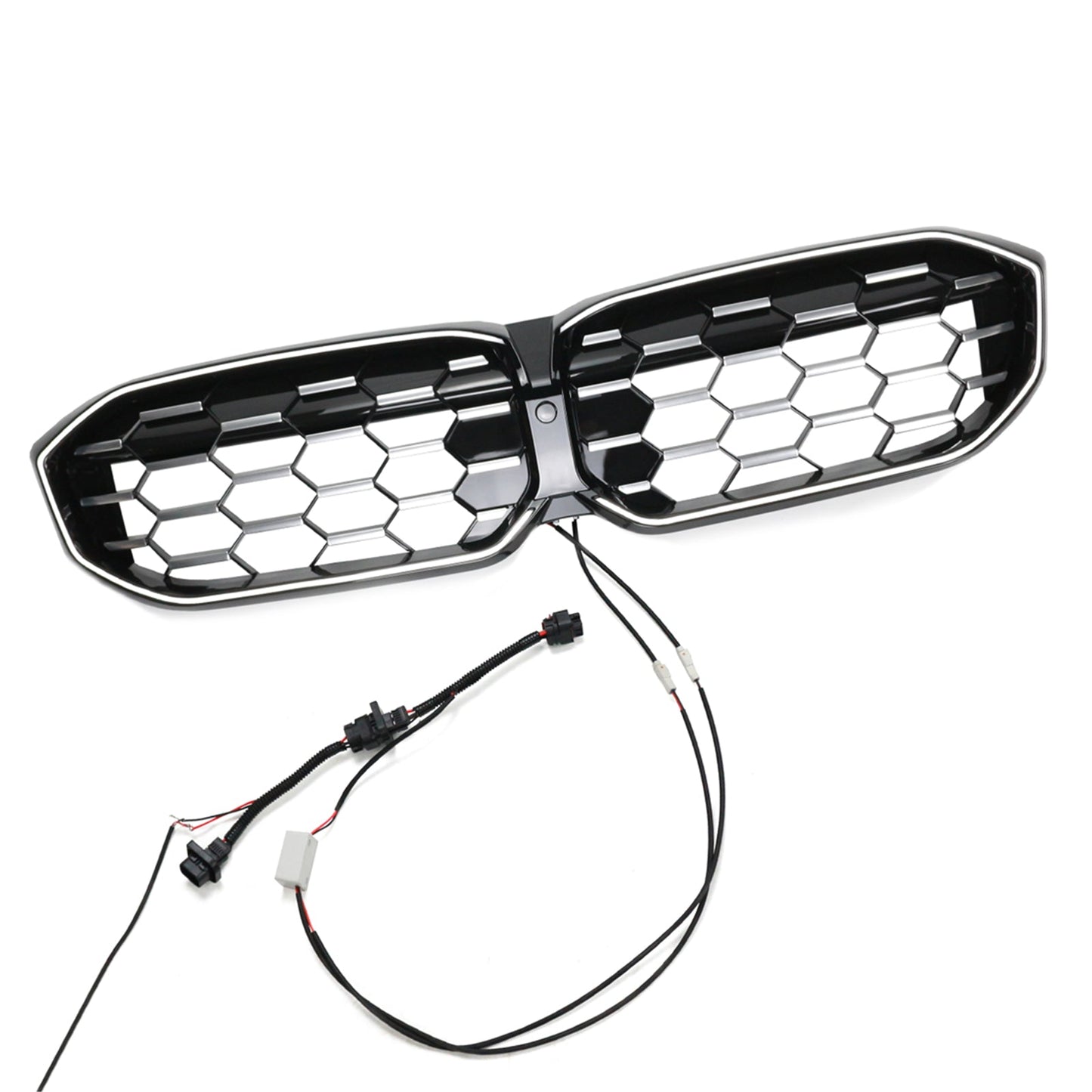 2023-2024 BMW 3 Series G20 G21 G28 Diamond Black Silver Front Kidney Grille Mesh