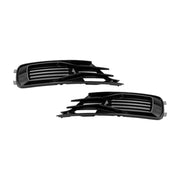 2014-2018 Audi A6 C7 Black Front Bumper Fog Light Cover Grille — Pair (4G0807647T94 / 4G0807648T94)