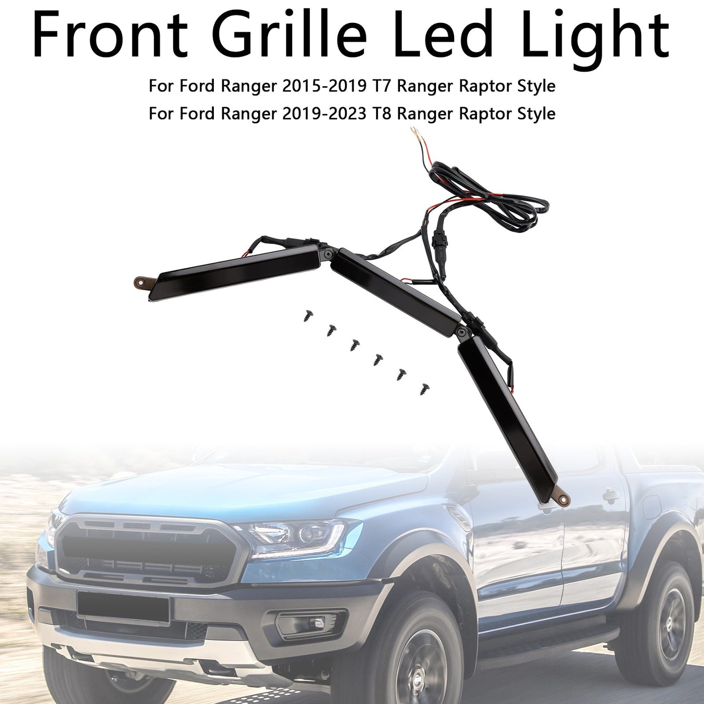 2019-2023 Ford Ranger Limited or XL/XLT model Front Bumper Grille Grill Led Light Generic