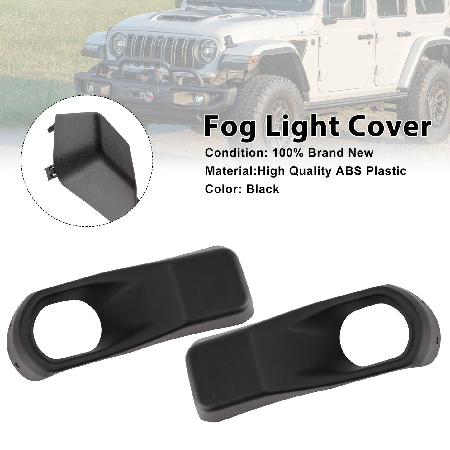 2018-2025 Jeep Gladiator Fog Light Bezel Trim — Pair (68295558AA / 68295559AA)