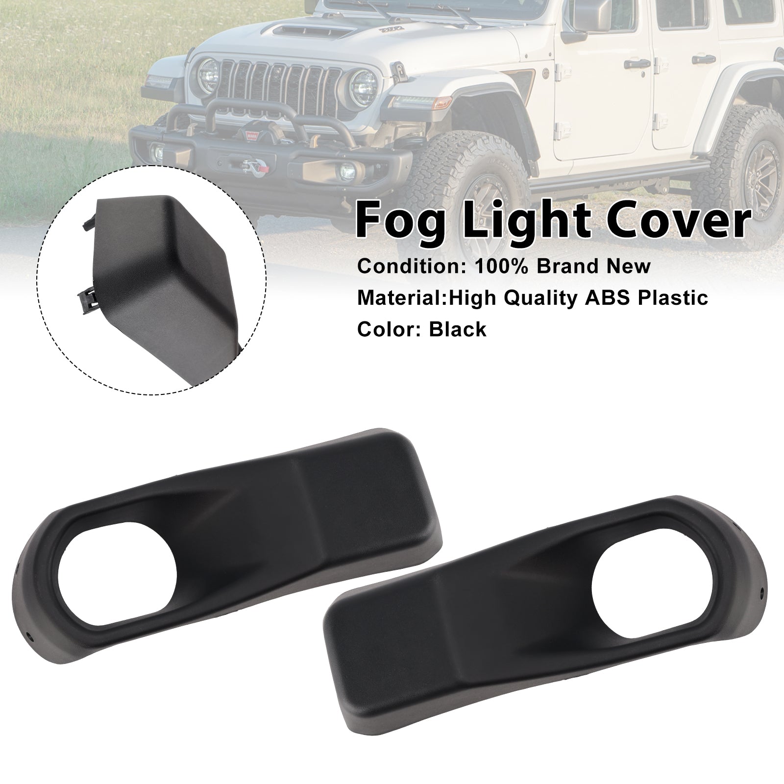 2018-2025 Jeep Wrangler JL Gladiator Fog Light Bezel Trim — Pair (68295558AA / 68295559AA)