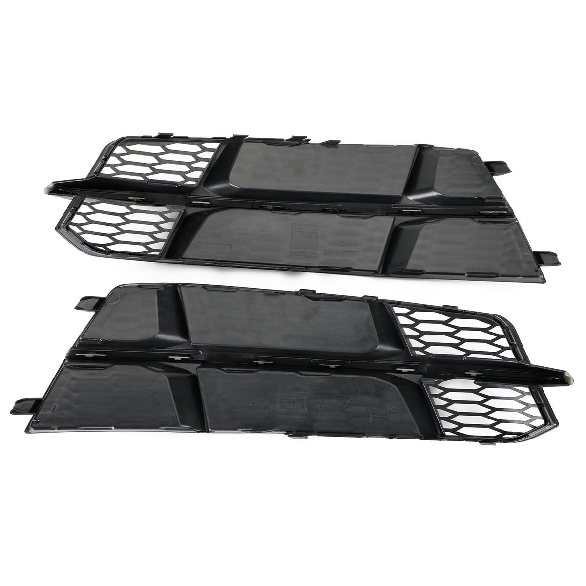 2016-2018 Audi A6 C7 S-Line Front Bumper Lower Grille Matte Black — Pair (4G0807681AN / 4G0807682AN)