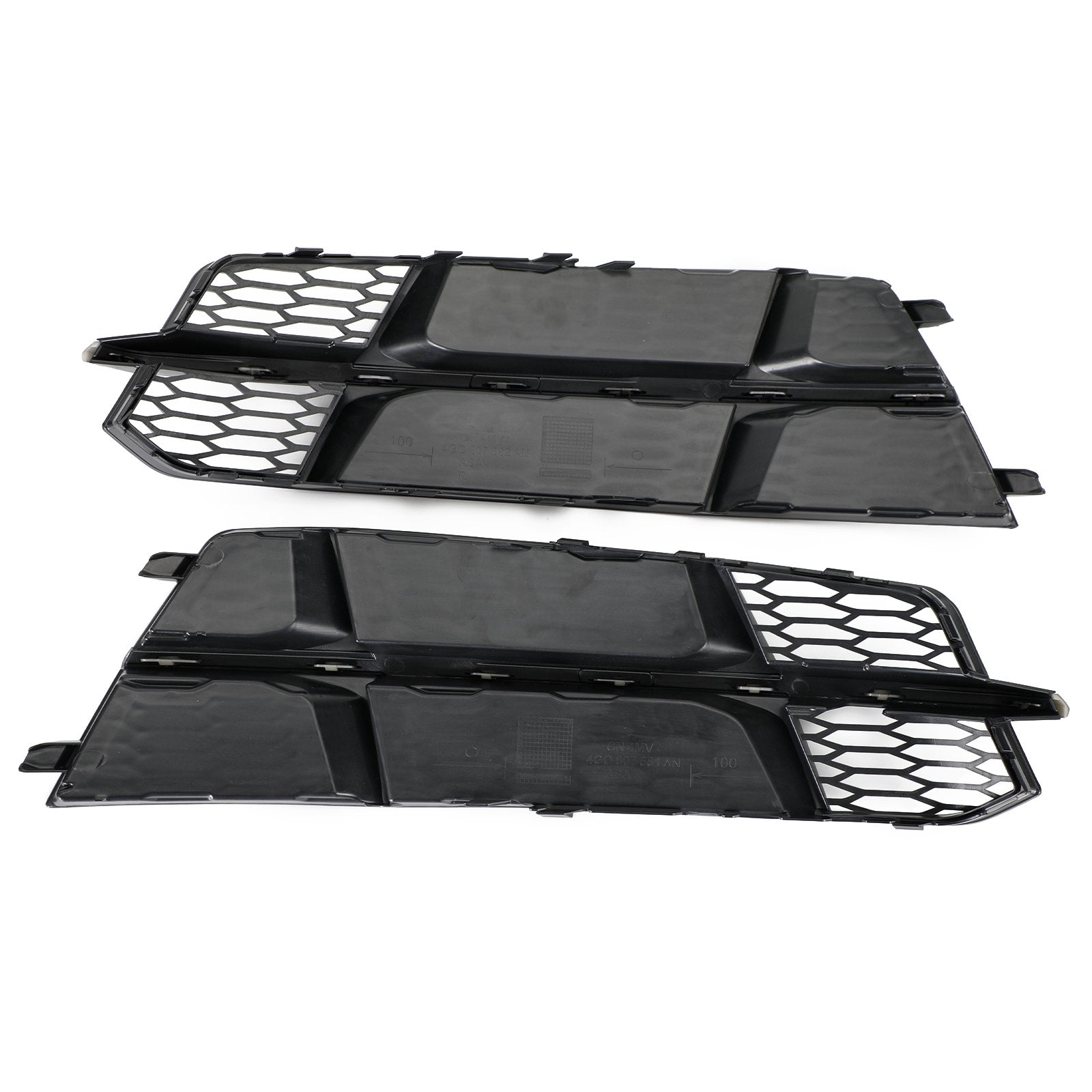 2016-2018 Audi A6 C7 S-Line Front Bumper Lower Grille Matte Black — Pair (4G0807681AN / 4G0807682AN)