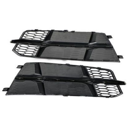 2016-2018 Audi A6 C7 S-Line Front Bumper Lower Grille Matte Black — Pair (4G0807681AN / 4G0807682AN)