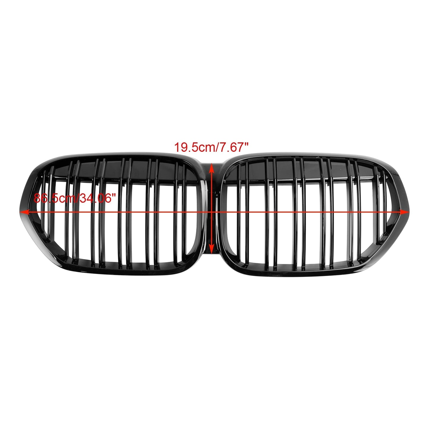 2019-2021 BMW X1 F48 F49 Dual Slat Gloss Black Front Kidney Grille