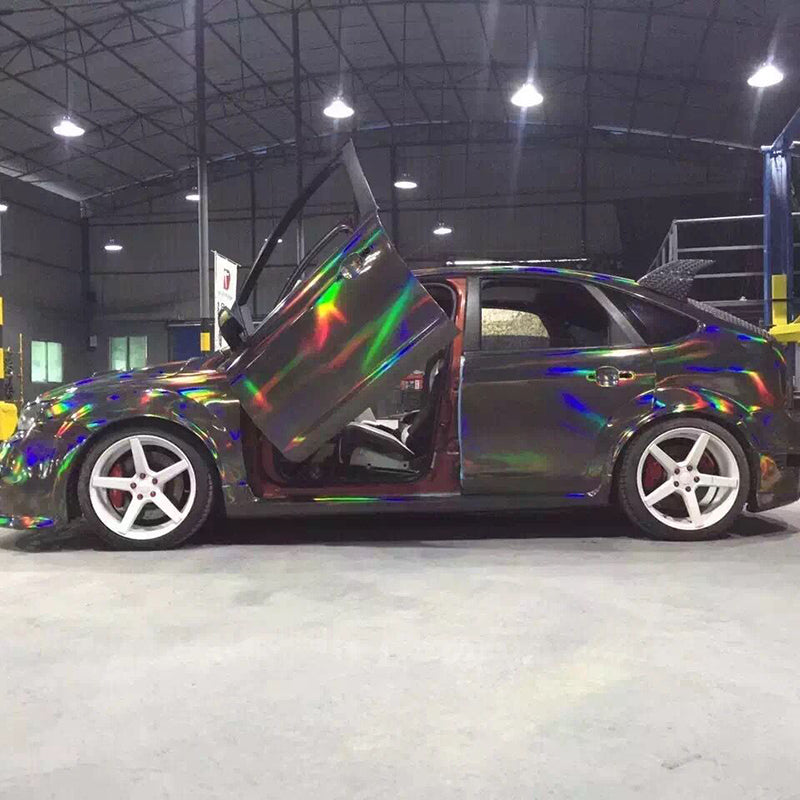 Chrome Holographic Wrap Grey