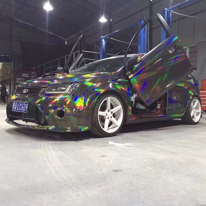 Chrome Holographic Wrap Grey