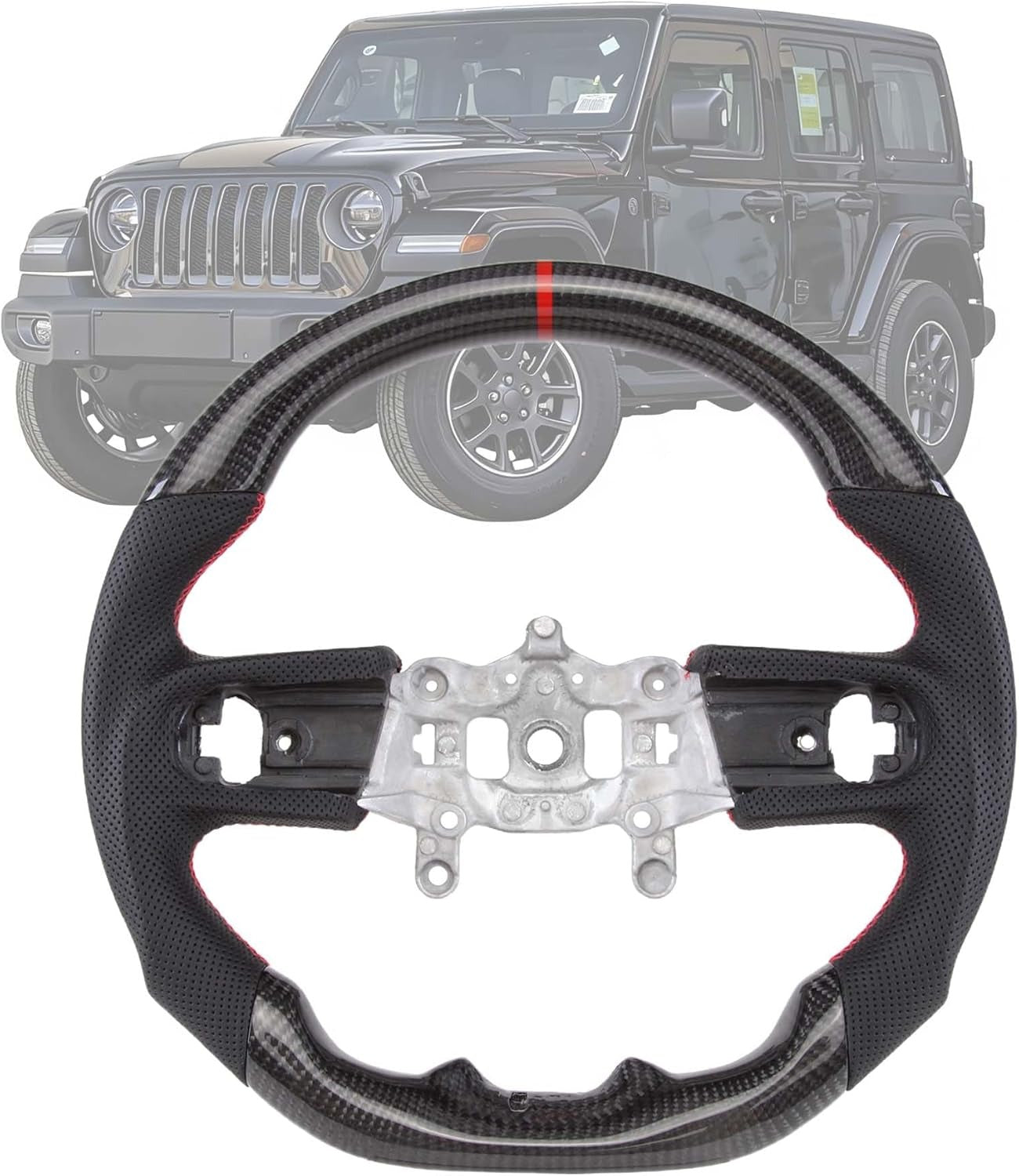 Steering Wheel for 2007-2024 Jeep Wrangler JK Sport/Sahara/Rubicon (2-Door & 4-Door)