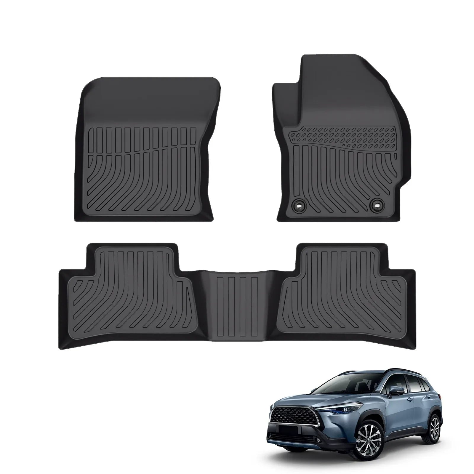 Custom TPE All-Weather Floor Mats for 2021-2023 Toyota Corolla Cross (Right-Hand Drive)