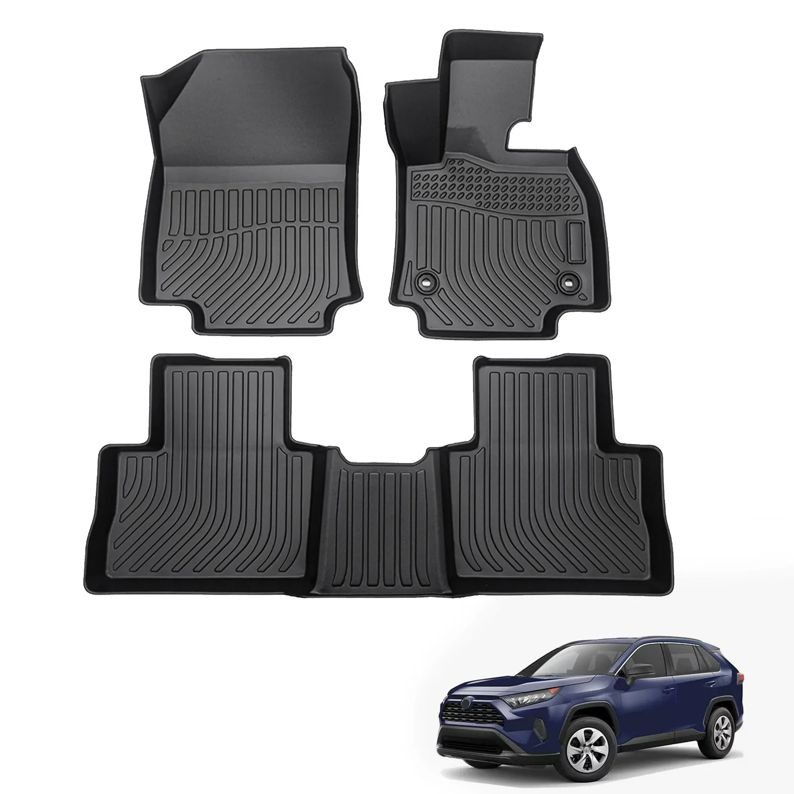 Custom TPE All-Weather Floor Mats for 2019-2024 Toyota RAV4 (Right-Hand Drive)